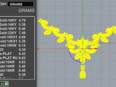 Dazzling Beaded Floral Necklace 3D print model