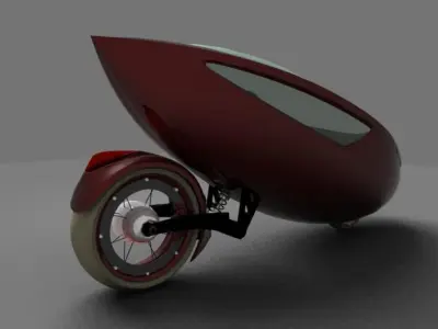 redstar futuristic tricycle 3D model