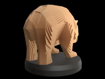 Parametric V Panda Low-poly 3D model