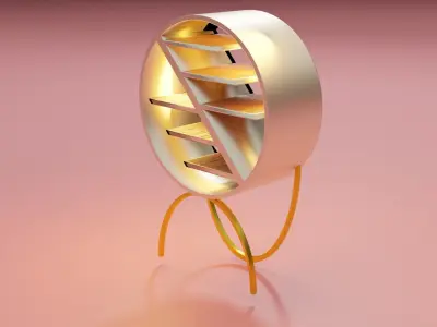 shelf-A01 book shelf with circular shape Free 3D model