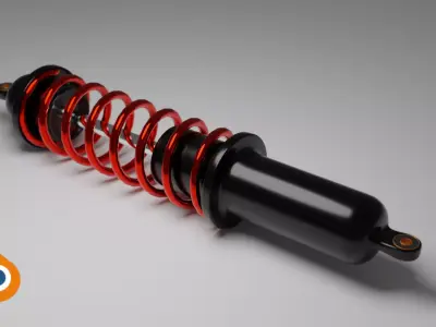 car shock absorber with suspension spring 3D model