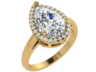 Pear Halo Ring 4665 3D print model