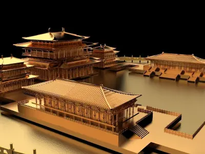 Chinese ancient house 3D model 19