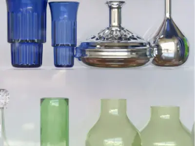 Set-179 glass shelves 3D model