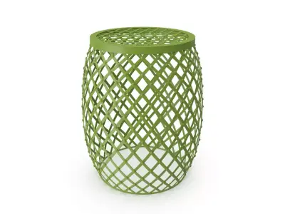 Adeco Home Garden Accents Wire Round Iron Metal Stool Table 3D model