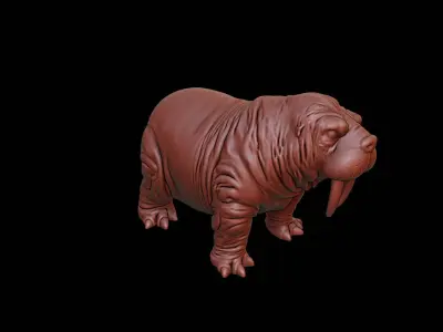 Walrus Animal Sculpture 3D print model get