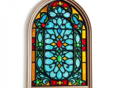 Vibrant Gothic Stained Glass model pack Low-poly 3D model