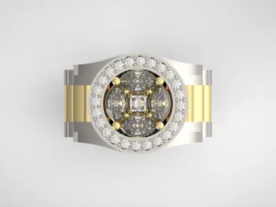 Luxury man Rolex design diamond ring model ror0004 3D print model