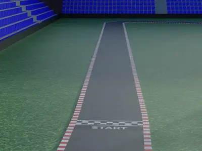  Race Track Low-poly 3D model