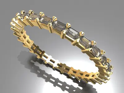 Luxury Diamond Ring Design 3D Jewelry Model STL OBJ Format 3D print model