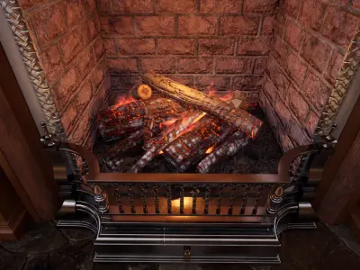 Victorian living room interior 3D model