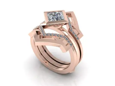 Matching Diamond Rings R1 3D print model