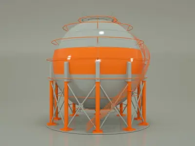 Sphere Tank 3D Model 3D model