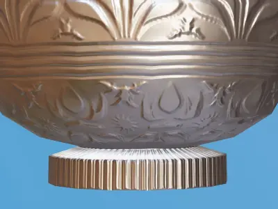 Ornate Silver Urn Low-poly 3D model