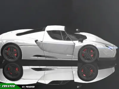 lowpoly Ferrari Enzo Super Racing Car 3D Model Low-poly 3D model