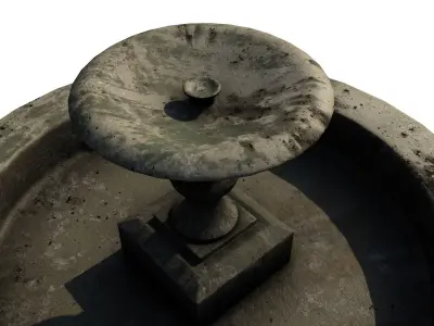 Medieval Fountain Low-poly 3D model buy