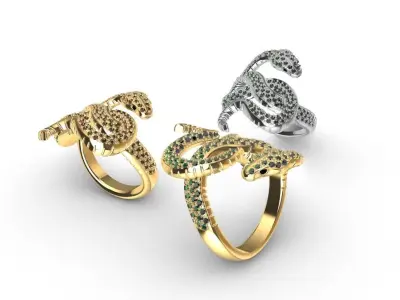 Rings serpenti 3D print model 3D print model