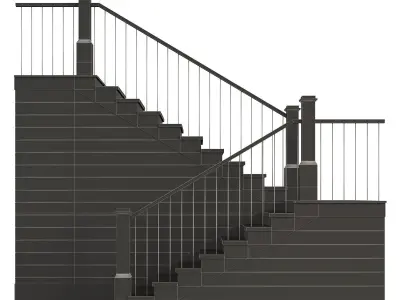 Wooden stairs 14 3D model