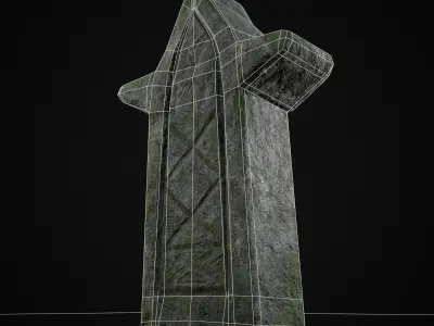 Viking Carved Gravestone Low-poly 3D model