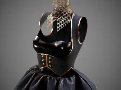 4 Dresses -low poly- vol 06 Low-poly 3D model