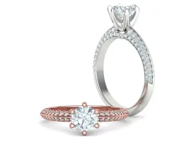 Engagement Ring 1CT STONE  Tring 6claw Ring 3dmodel 3D print model