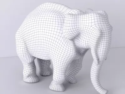 Paul Milet Sevres Ceramic Elephant Figure 3D model