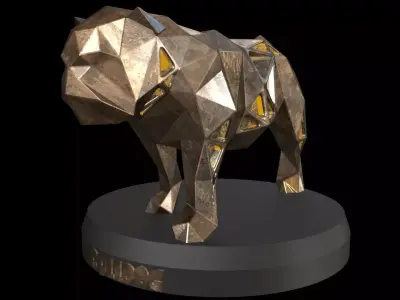 Steampunk Bulldog Low-poly 3D model