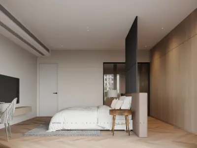 Modern Elegance - 3D Living Dining Bedroom Spaces 3D model