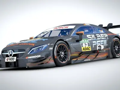 DTM AMG C63 2017 Maro Engel Silberpfeil 3D model