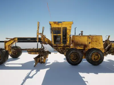Road grader model Low-poly 3D model
