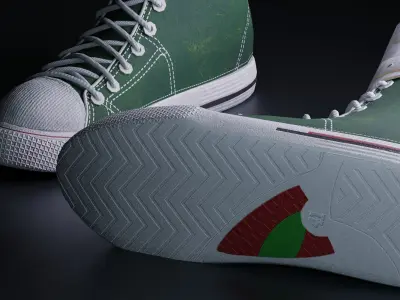 Game-Ready Converse Style Boots Low-poly 3D model