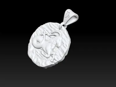 Horoscope Capricorn pendant 3D print model