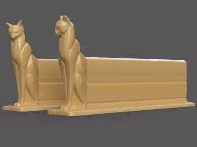 Cat Monitor Riser 3D STL File for Desk Decoration 3D print model