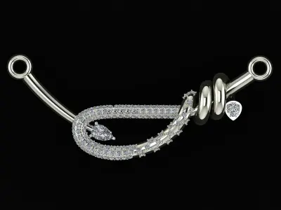 Diamond pendant necklace 3D print model 3D print model