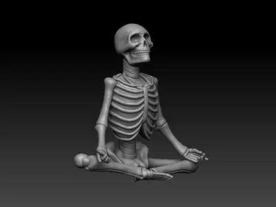 Meditating Yoga Skeleton 3D print model