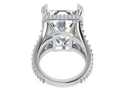 Emerald Cut Split Shank Ring 4391 3D print model