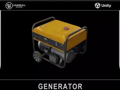 Electric Power Generator Low-poly 3D model