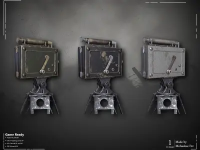 Military Camera WW2 VOL06 Game Ready 3D model