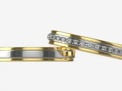 Gold Diamond Ring Jewelry 08 3D model