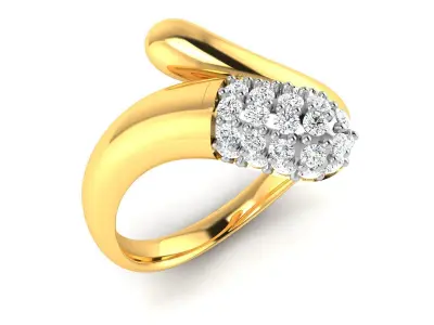 Band 3dm Render Details diamond ring gold 3D print model