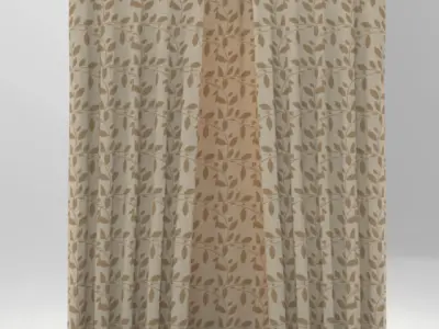 Classic curtain Free low-poly 3D model
