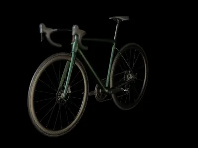 Green roadbike Low-poly 3D model