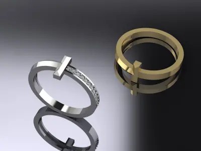 Jewelry Ring Gold Tiffany 3D print model