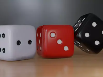 Playing Dice High Poly Free 3D model