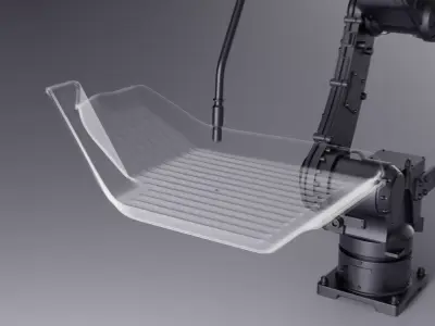 Car floor mat foot injection molding robotic arm tech scifi C4D 3D model