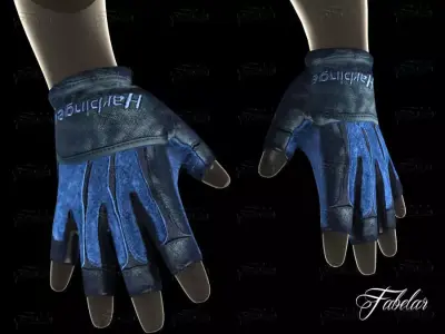 Weight lifting gloves 2 Low-poly 3D model