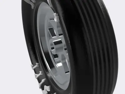 Drag Wheel COMBO Front Billet Specialties Comp 7 17inch Spindle 3D print model