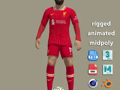 Mohamed Salah Liverpool 24-25 animation 3D model