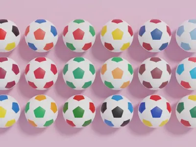 Flag Soccer Ball Collection 3 3D model