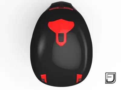 Black And Red Helmet H07 3D model